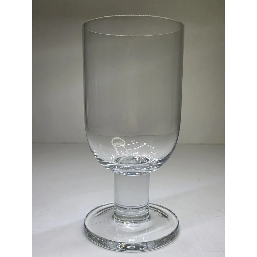 Set Of 6 CRATE & BARREL Viva Clear Water Goblets Glasses Rare Discontinued 6.4